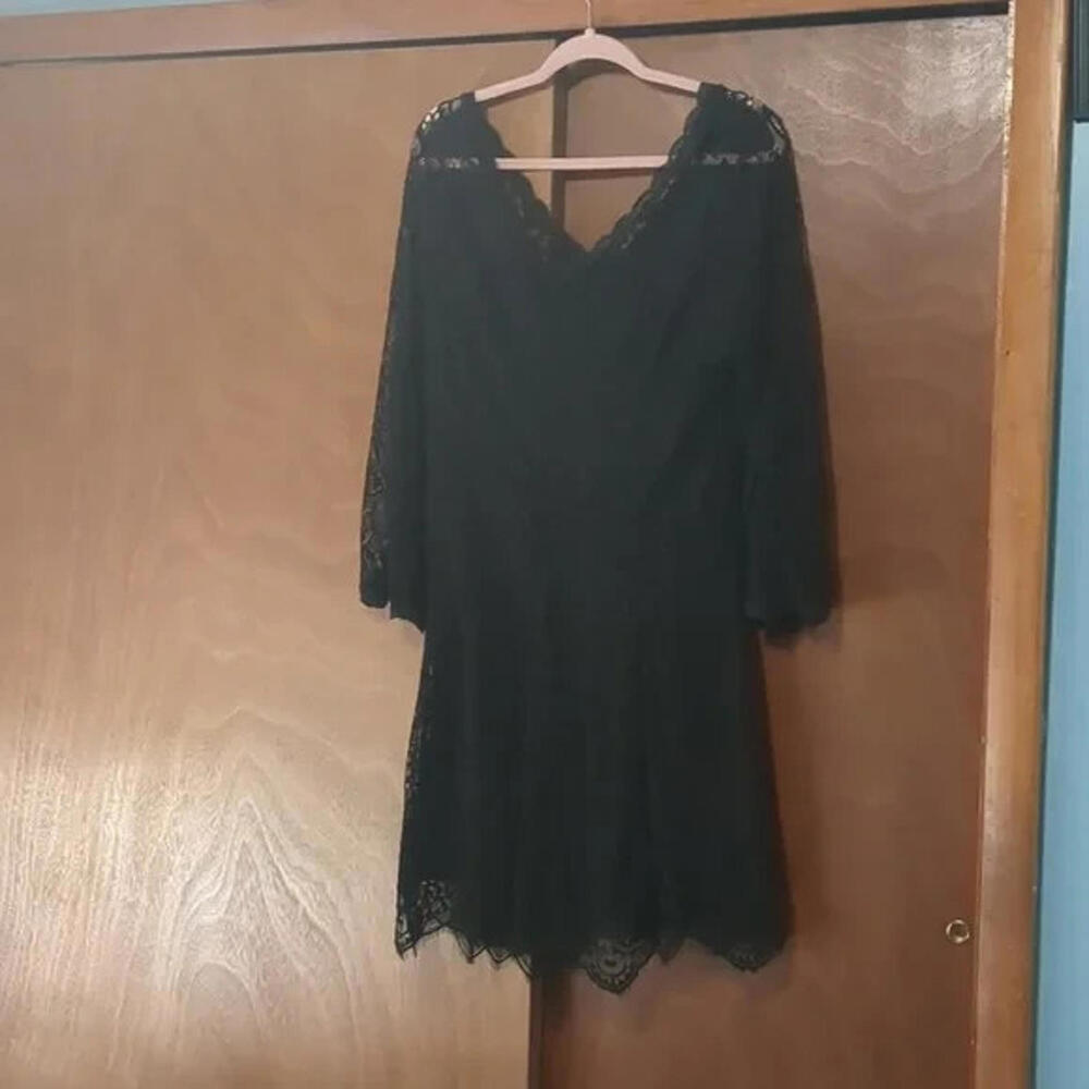 ALWAYS INDIGO BLACK LACE DRESS SZ 3X